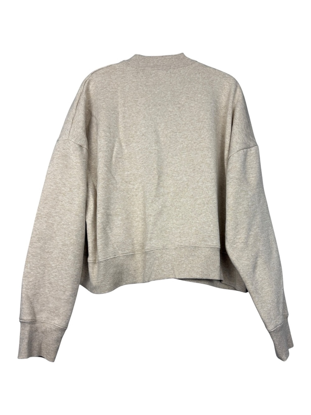 Evereve Half Button Pullover Beige Sweatshirt - Picture 3 of 5